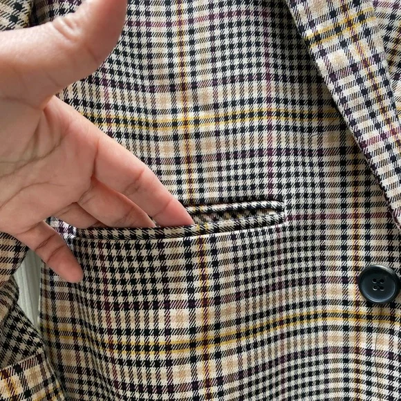 1. STATE | Long Plaid Blazer Coat Size Medium - Picture 9 of 13